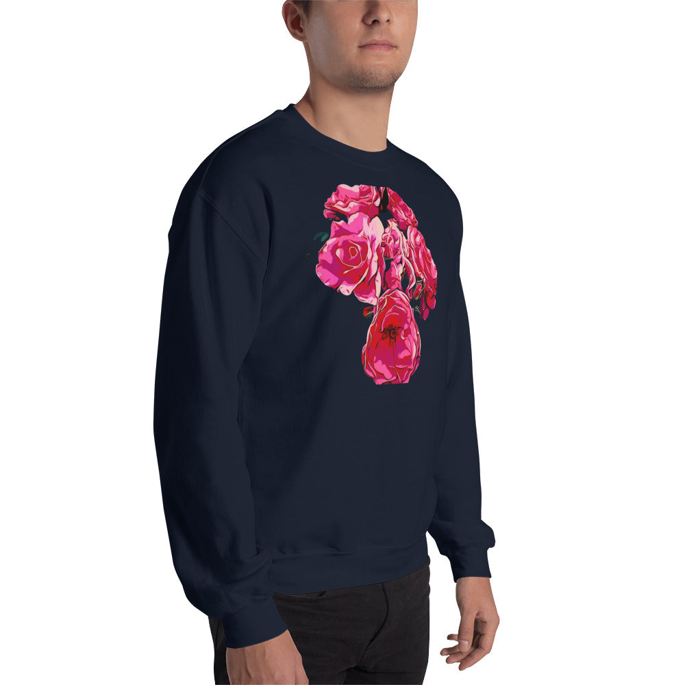 Pink Rose Flowers Unisex Sweatshirt