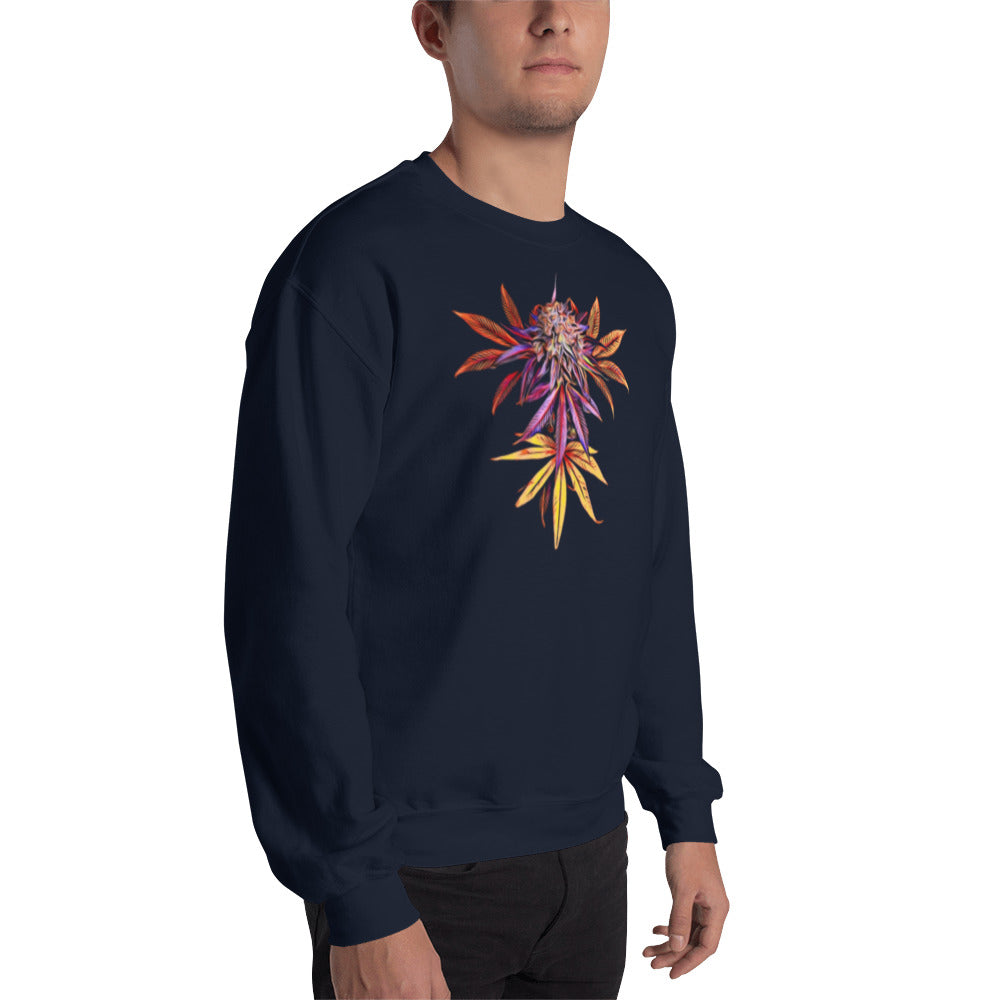 Faded Rainbow Cannabis Flower Unisex Sweatshirt