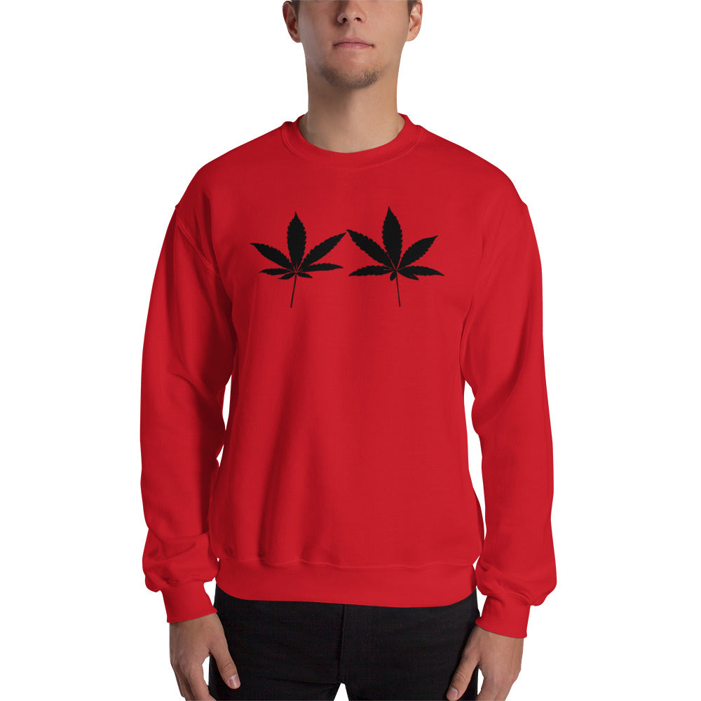 Black Cannabis Leaves Unisex Sweatshirt
