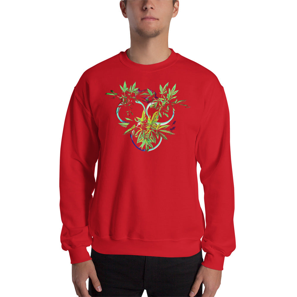 3 Blue Cannabis Pot Plants Unisex Sweatshirt