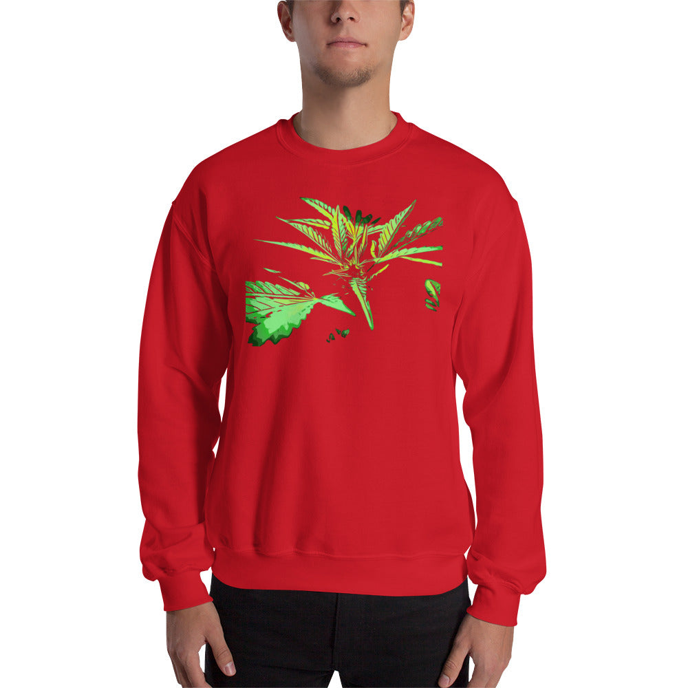 Close Up Praying Cannabis Plant Unisex Sweatshirt