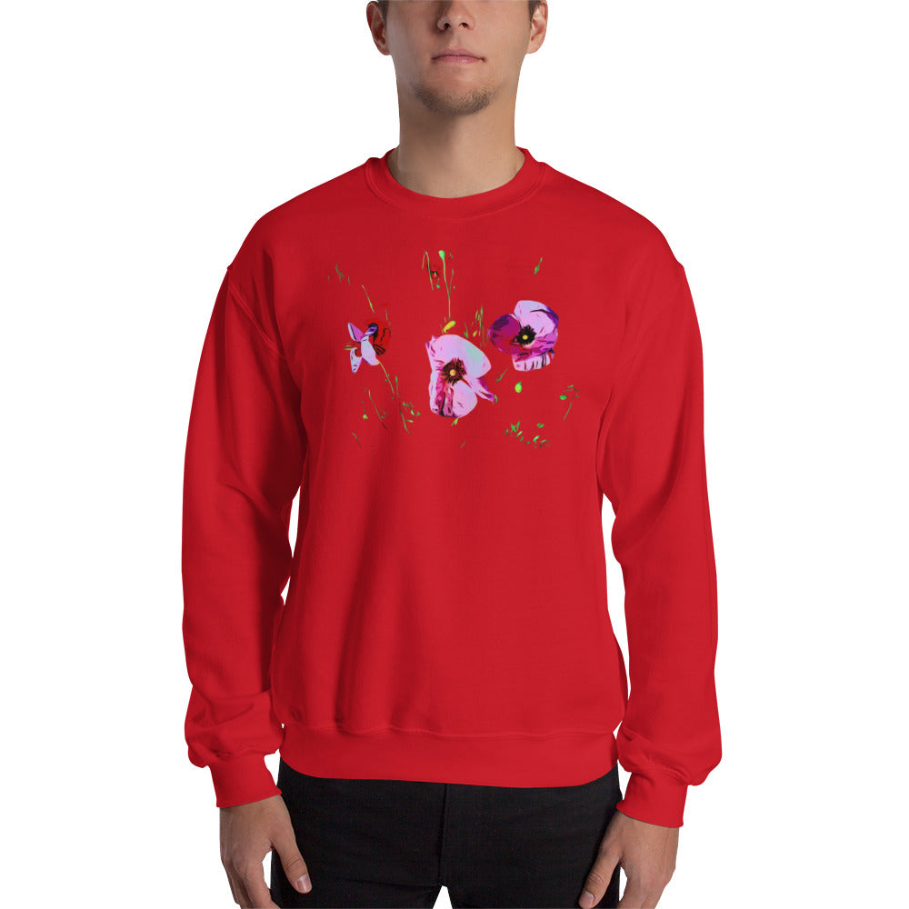 Field of Pink Poppy Flowers Unisex Sweatshirt
