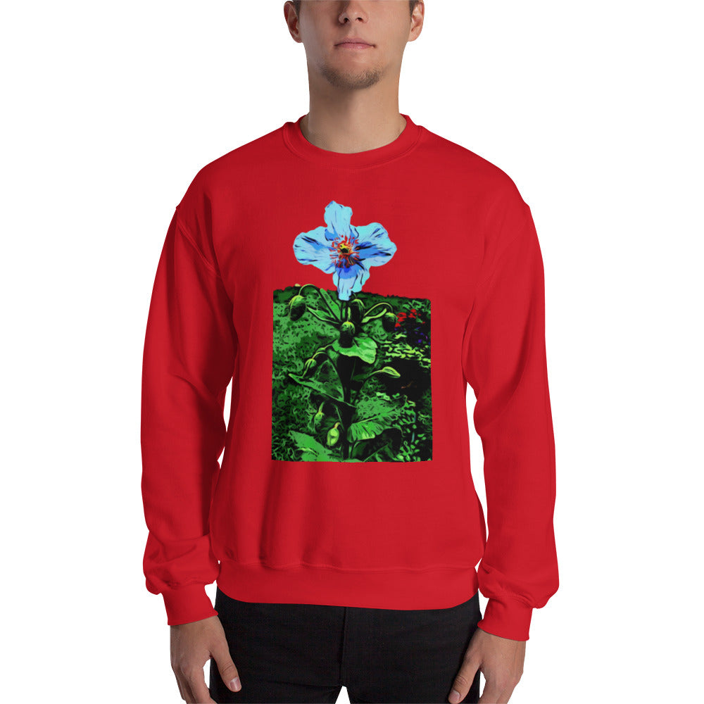 Blue Poppy Flower Unisex Sweatshirt