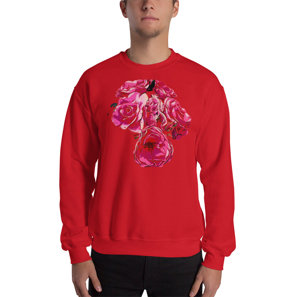 Pink Rose Flowers Unisex Sweatshirt