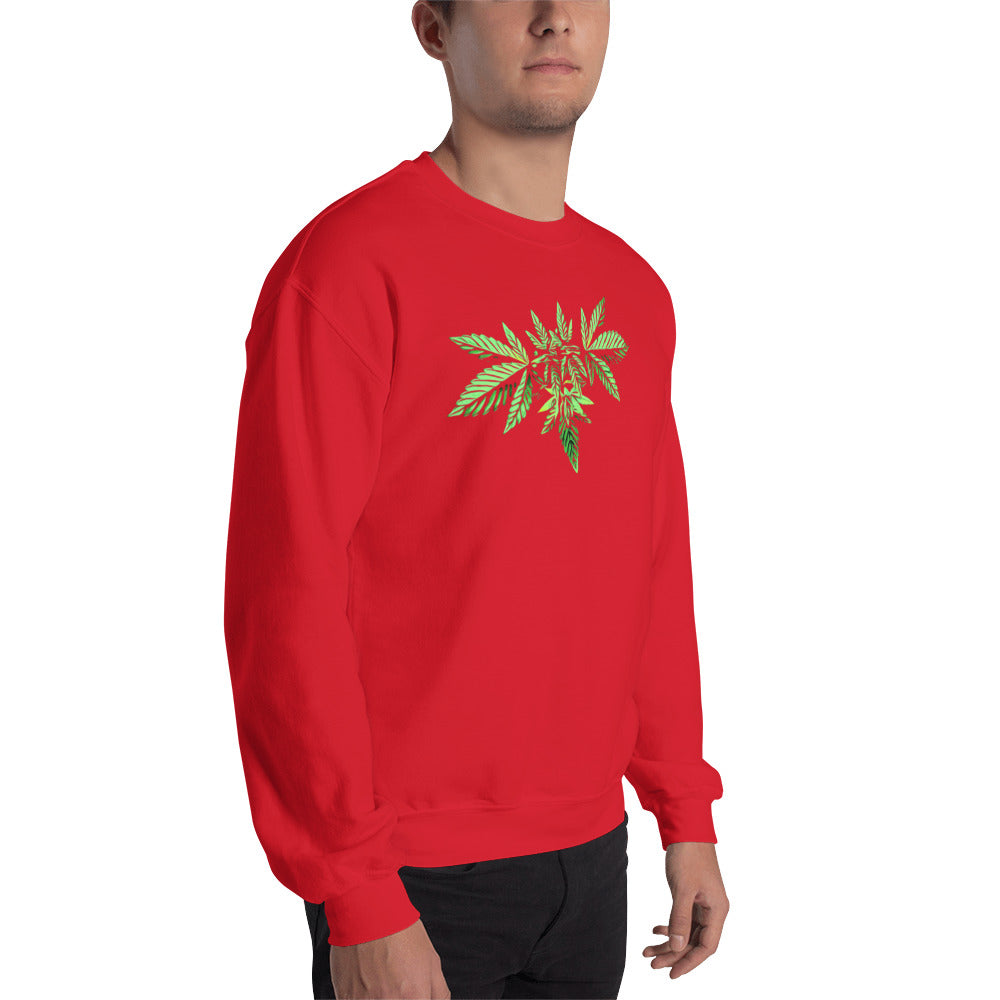 Symmetrical Leaf Cannabis Plant Unisex Sweatshirt
