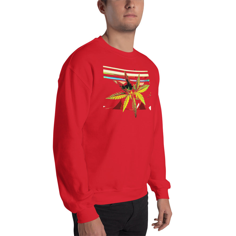 Stripey Cannabis Plant Unisex Sweatshirt