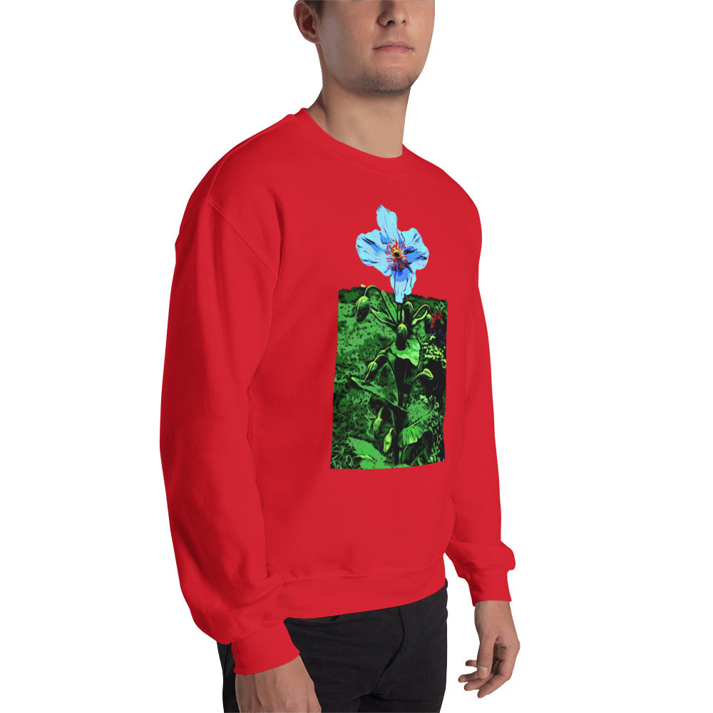 Blue Poppy Flower Unisex Sweatshirt