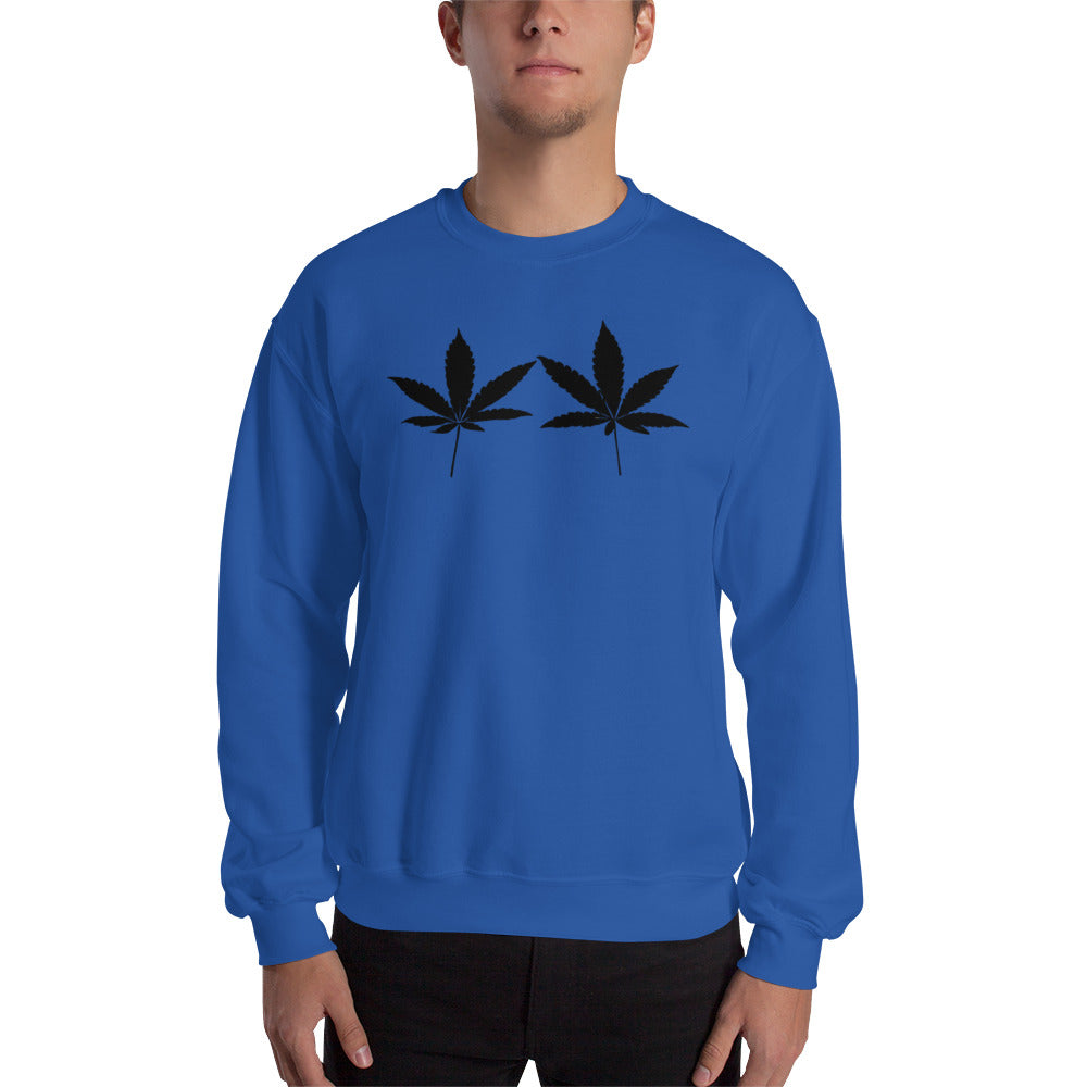 Black Cannabis Leaves Unisex Sweatshirt