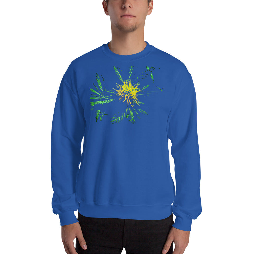 Yellow Flowering Cannabis Plant Unisex Sweatshirt