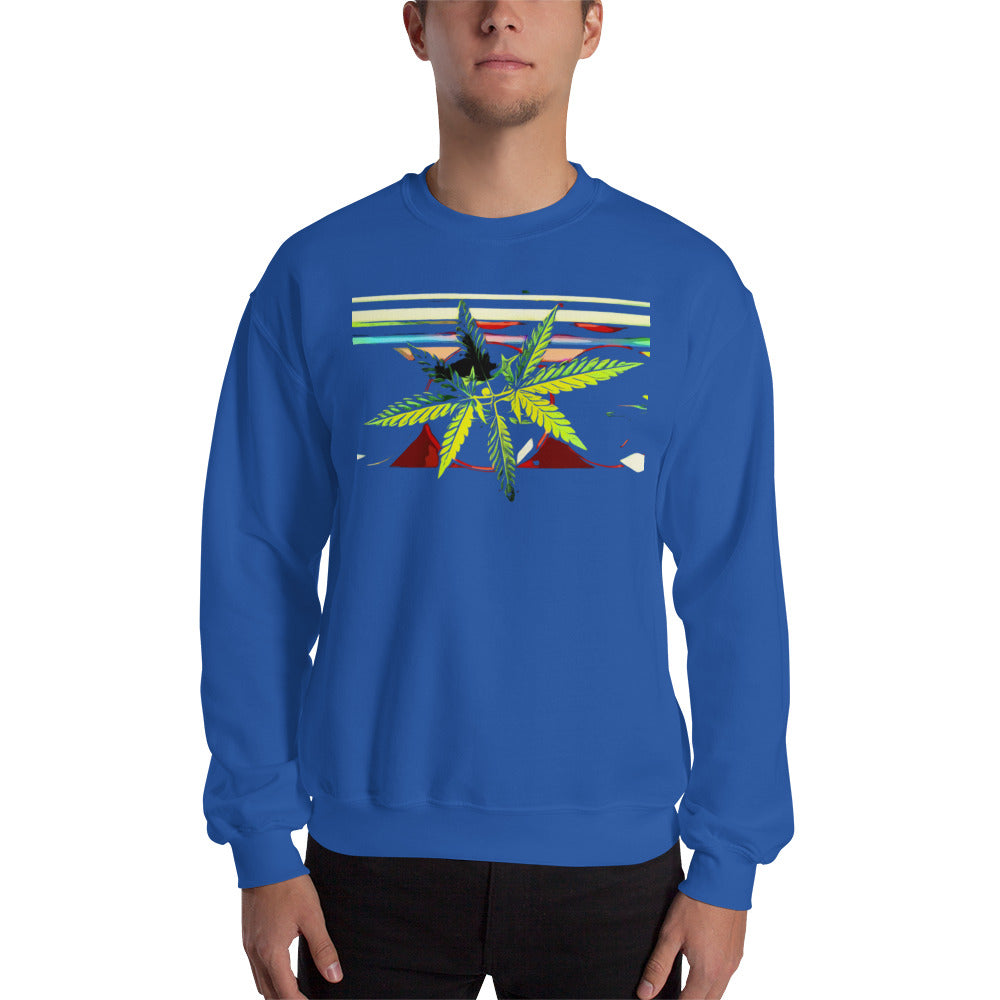 Stripey Cannabis Plant Unisex Sweatshirt