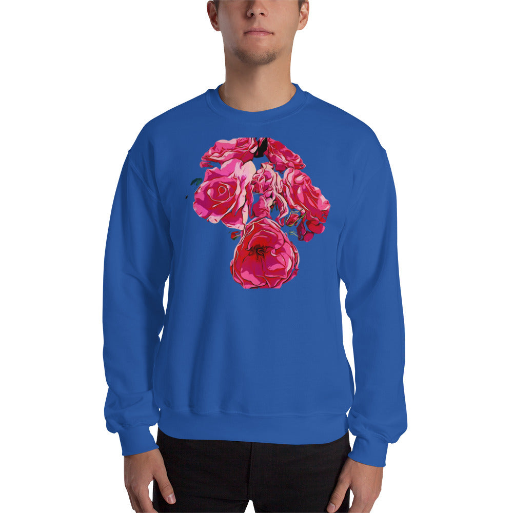 Pink Rose Flowers Unisex Sweatshirt