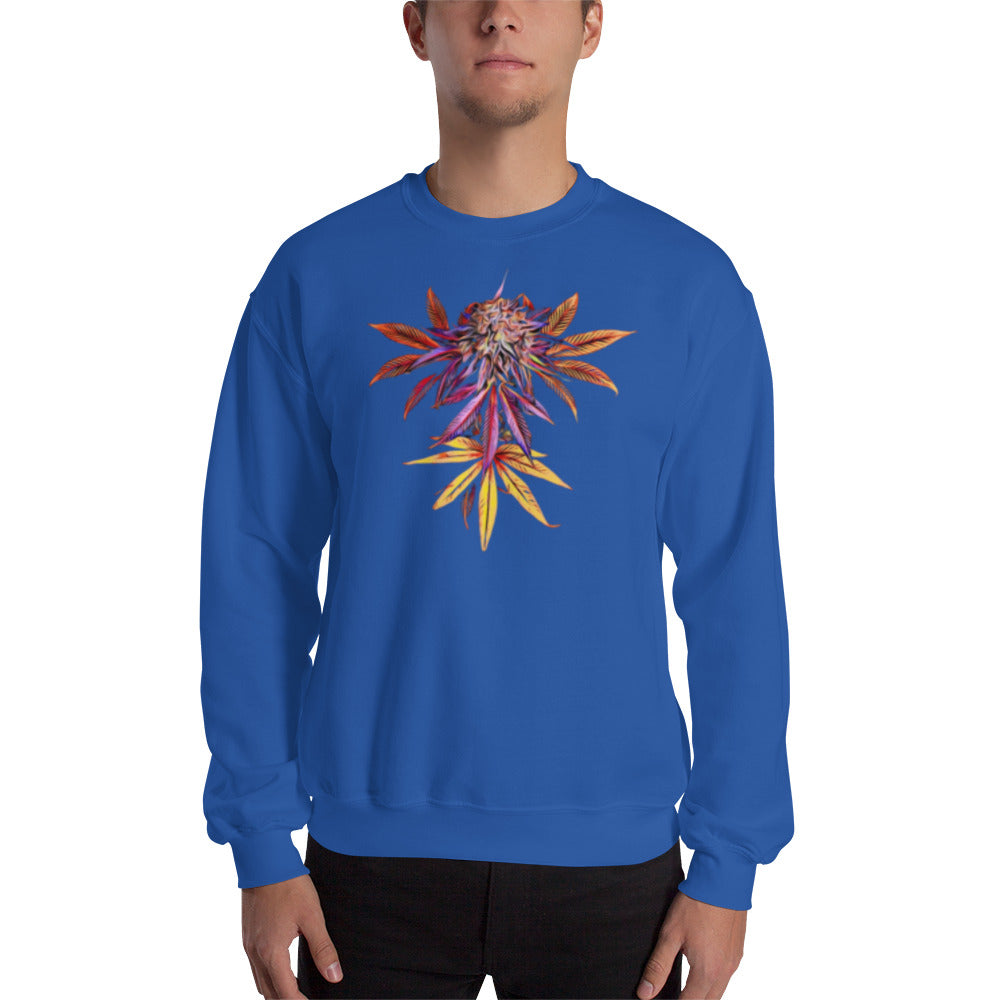 Faded Rainbow Cannabis Flower Unisex Sweatshirt