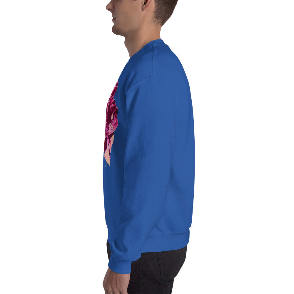 Big Pink Rose Flower Unisex Sweatshirt
