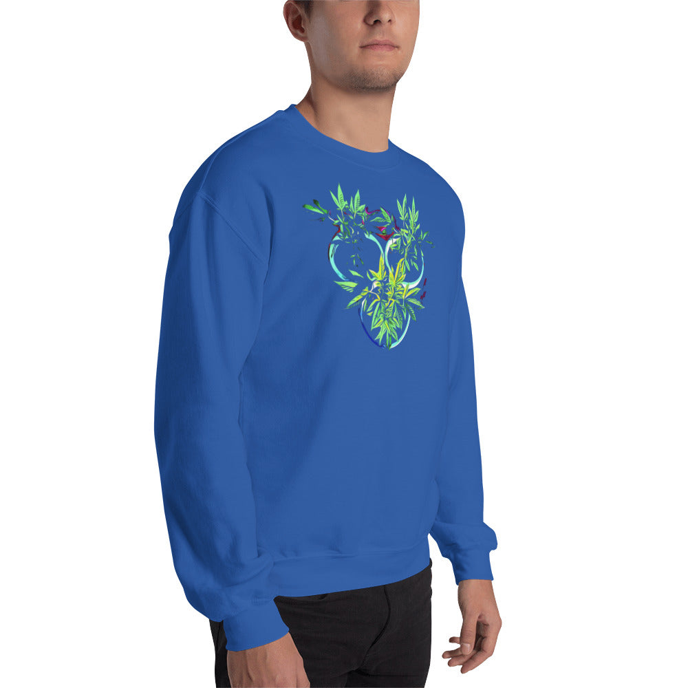 3 Blue Cannabis Pot Plants Unisex Sweatshirt