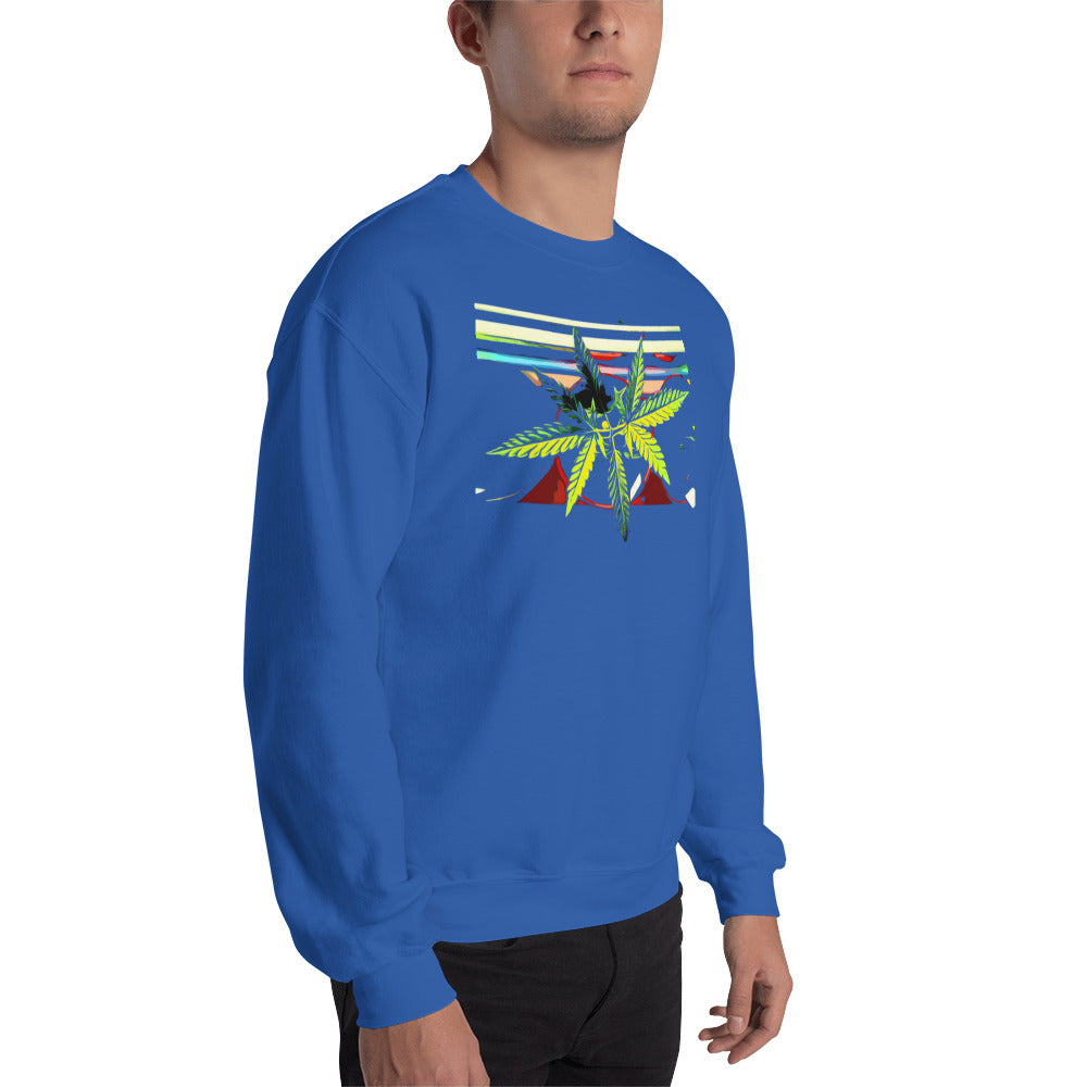 Stripey Cannabis Plant Unisex Sweatshirt