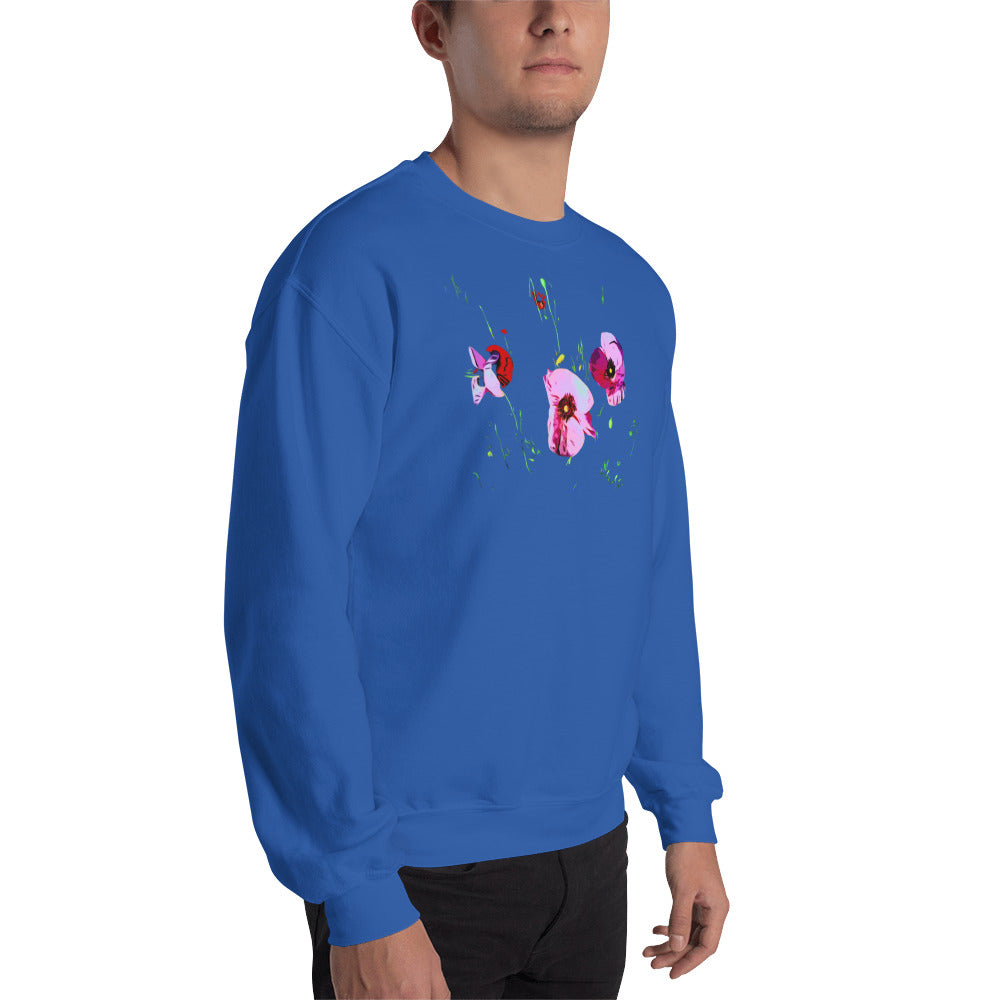 Field of Pink Poppy Flowers Unisex Sweatshirt