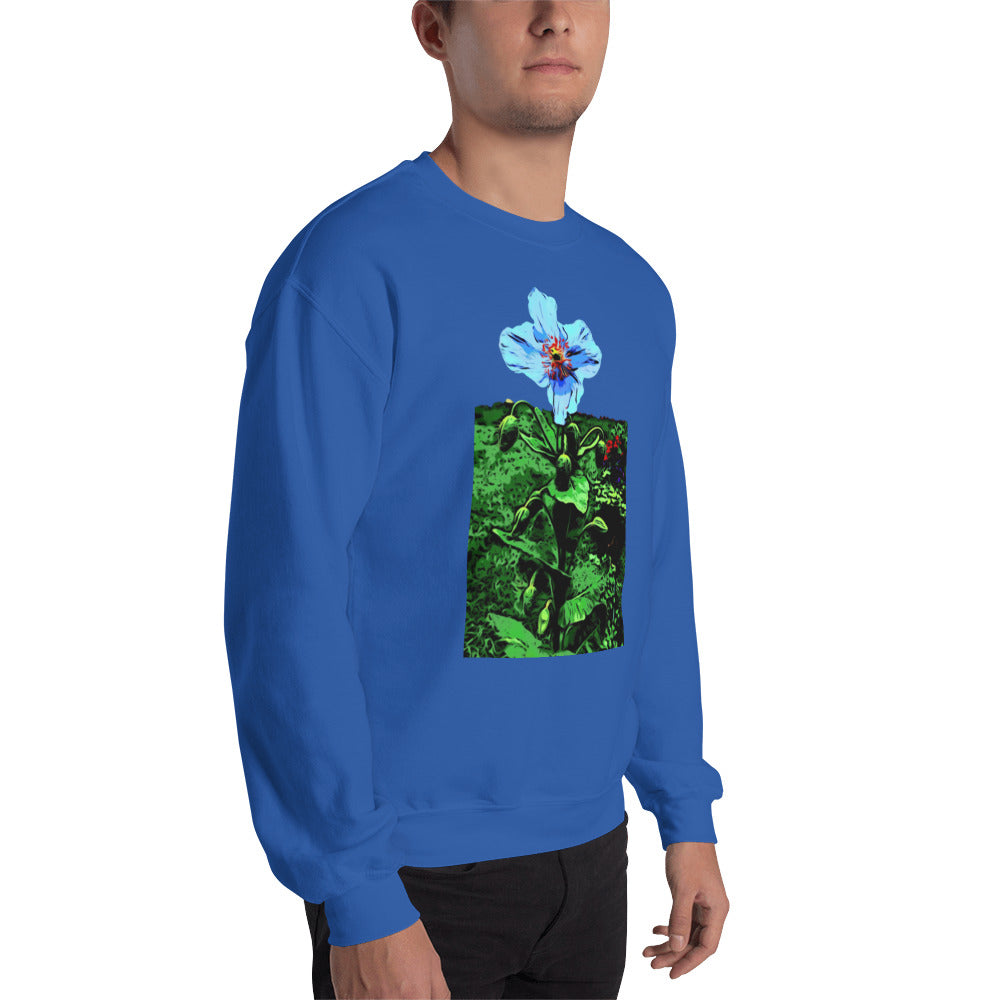 Blue Poppy Flower Unisex Sweatshirt