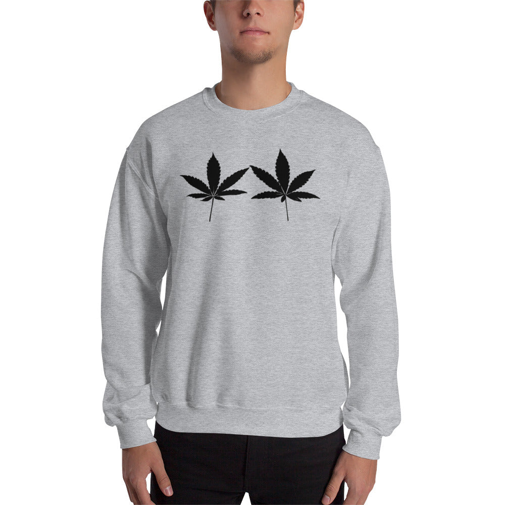 Black Cannabis Leaves Unisex Sweatshirt
