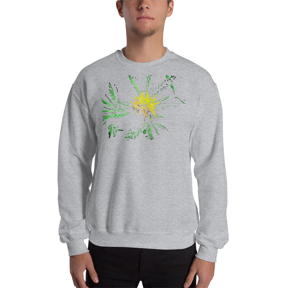 Yellow Flowering Cannabis Plant Unisex Sweatshirt
