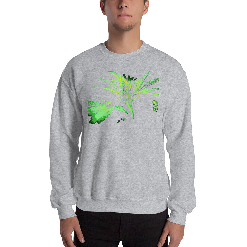 Close Up Praying Cannabis Plant Unisex Sweatshirt