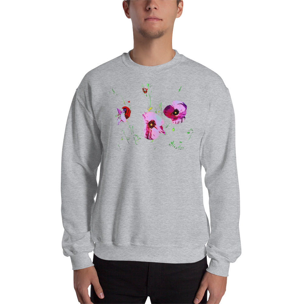 Field of Pink Poppy Flowers Unisex Sweatshirt