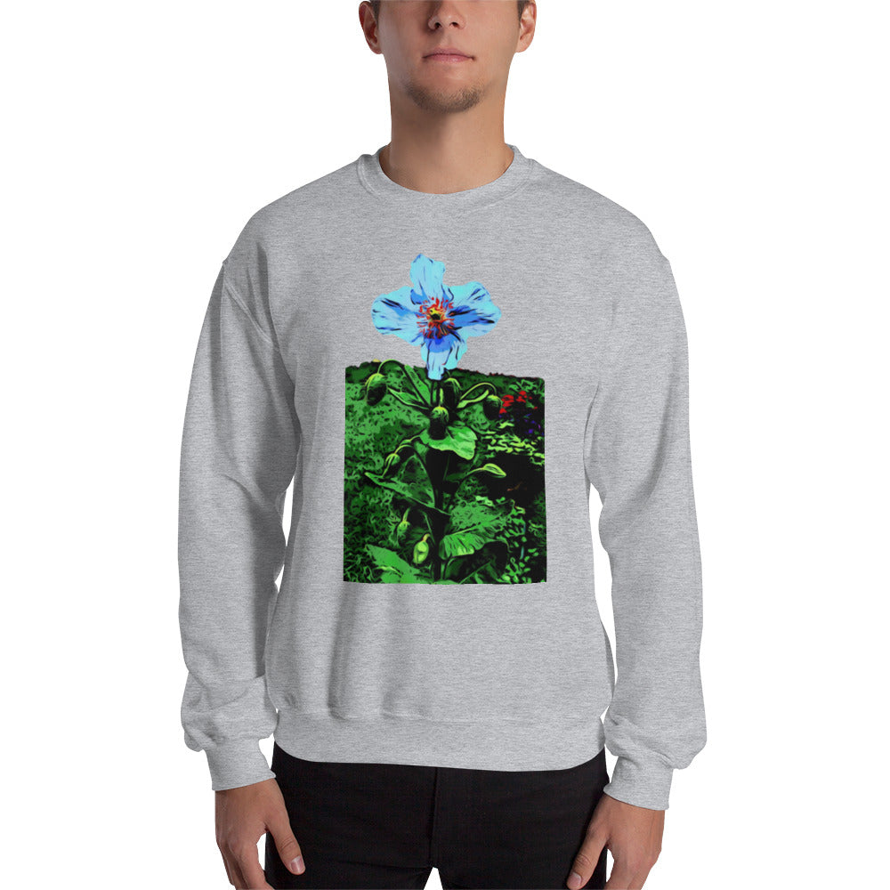 Blue Poppy Flower Unisex Sweatshirt