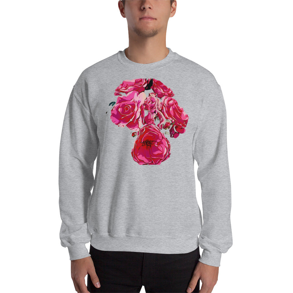 Pink Rose Flowers Unisex Sweatshirt