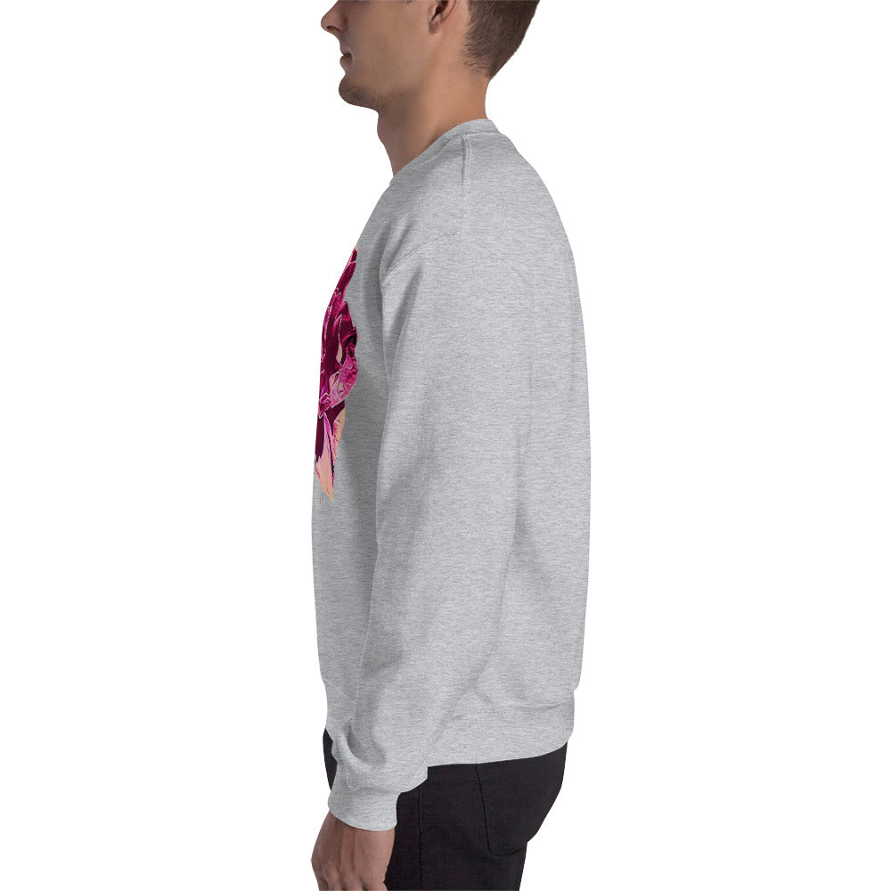Big Pink Rose Flower Unisex Sweatshirt