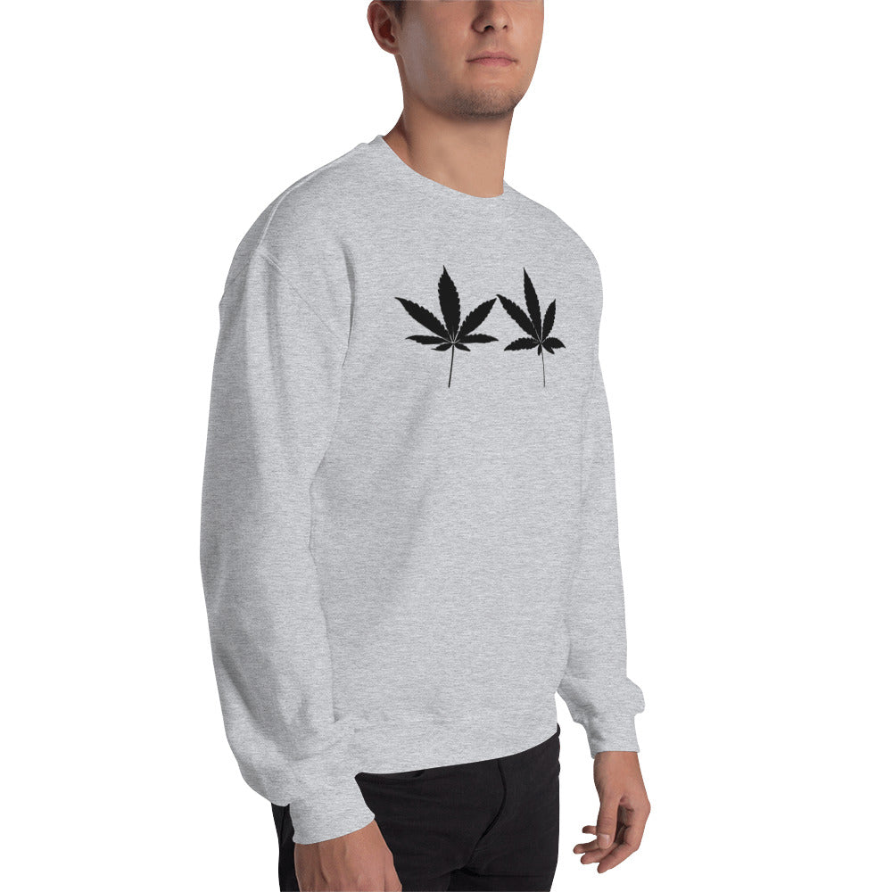 Black Cannabis Leaves Unisex Sweatshirt