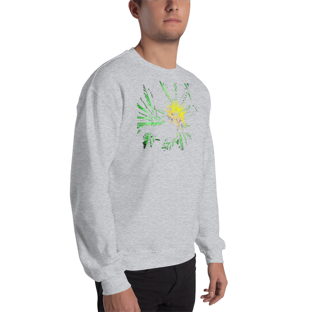 Yellow Flowering Cannabis Plant Unisex Sweatshirt