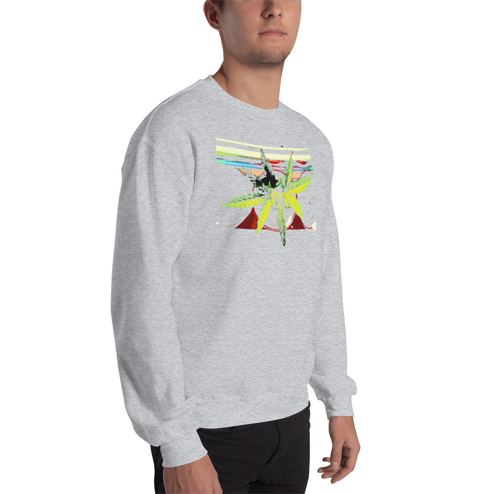 Stripey Cannabis Plant Unisex Sweatshirt