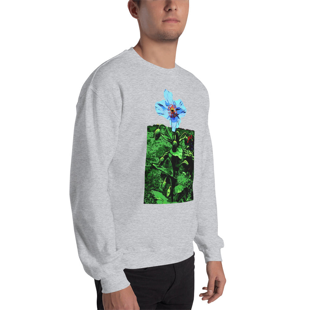 Blue Poppy Flower Unisex Sweatshirt