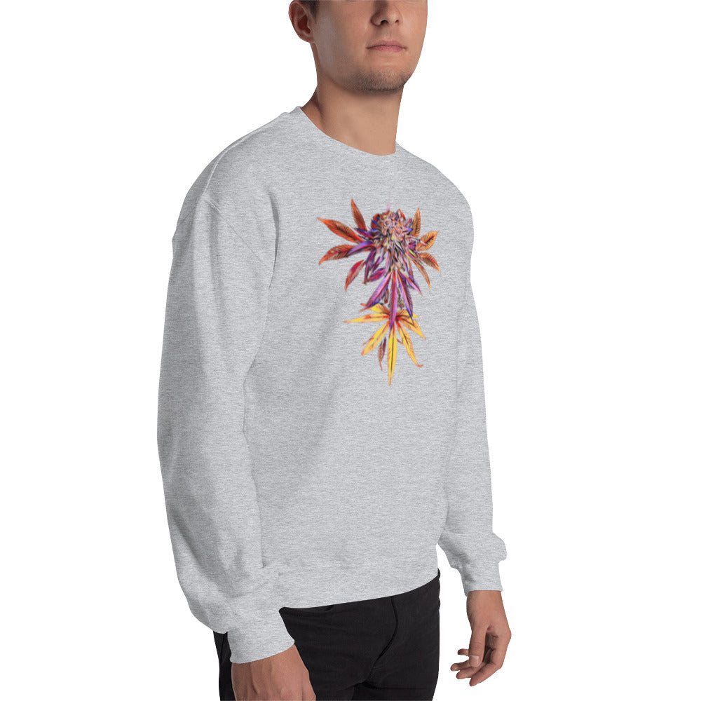 Faded Rainbow Cannabis Flower Unisex Sweatshirt