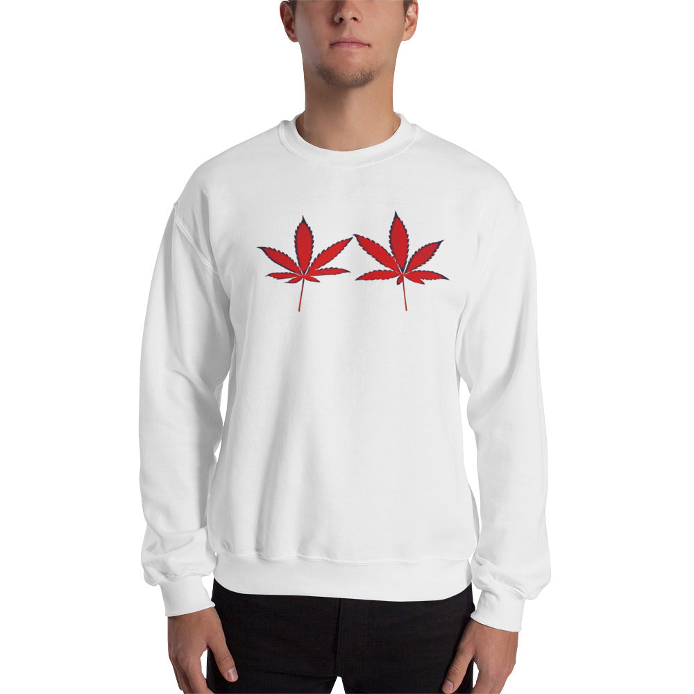 Red Leaves Cannabis Plant Unisex Sweatshirt
