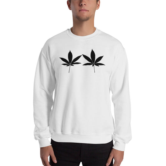 Black Cannabis Leaves Unisex Sweatshirt