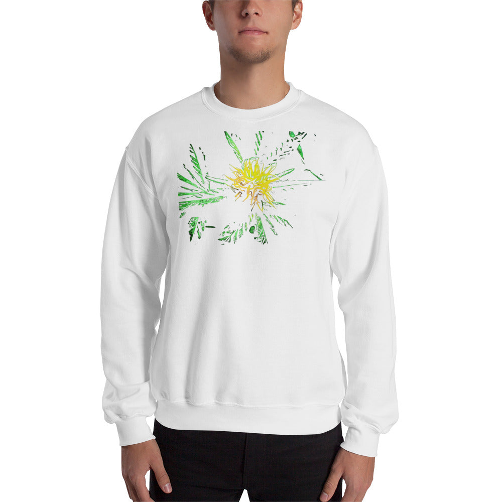 Yellow Flowering Cannabis Plant Unisex Sweatshirt