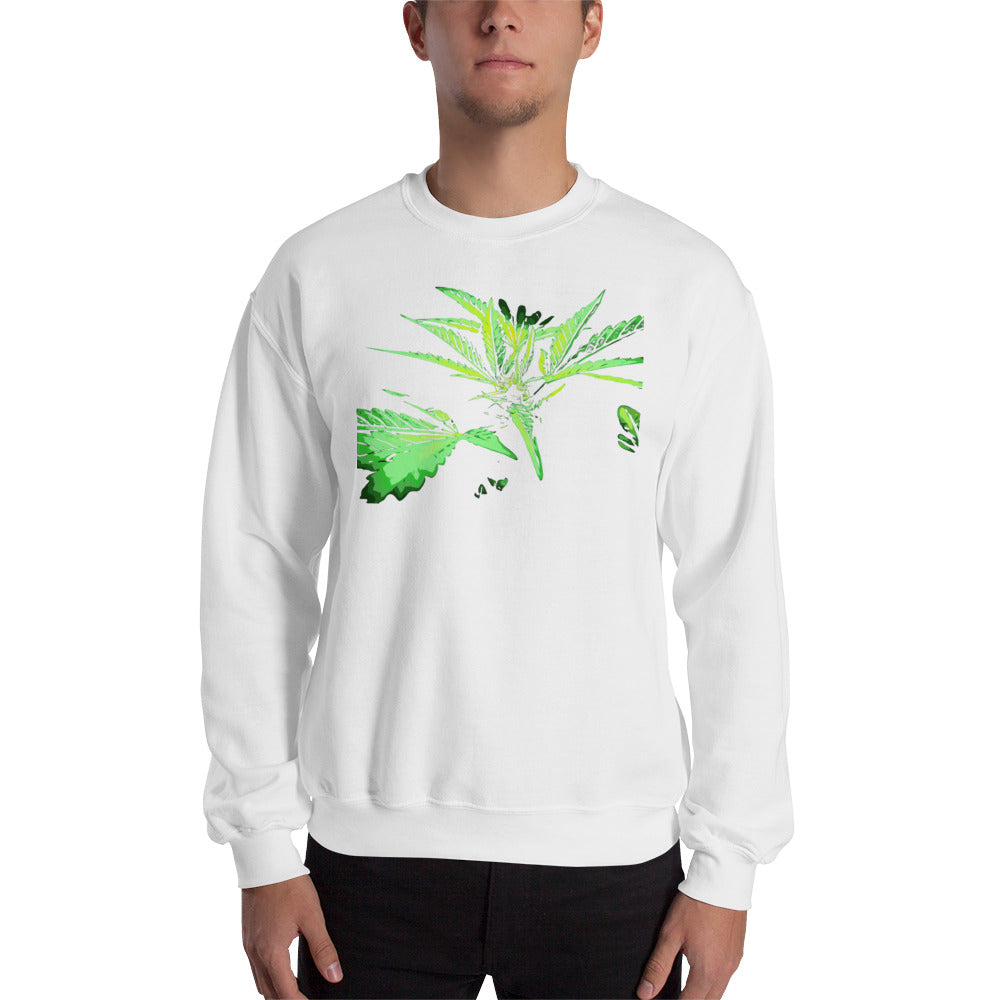 Close Up Praying Cannabis Plant Unisex Sweatshirt
