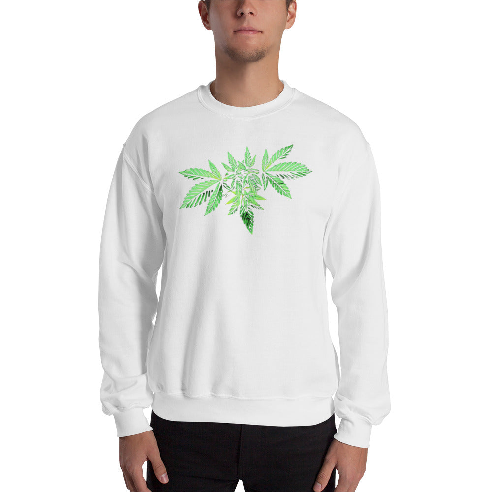 Symmetrical Leaf Cannabis Plant Unisex Sweatshirt