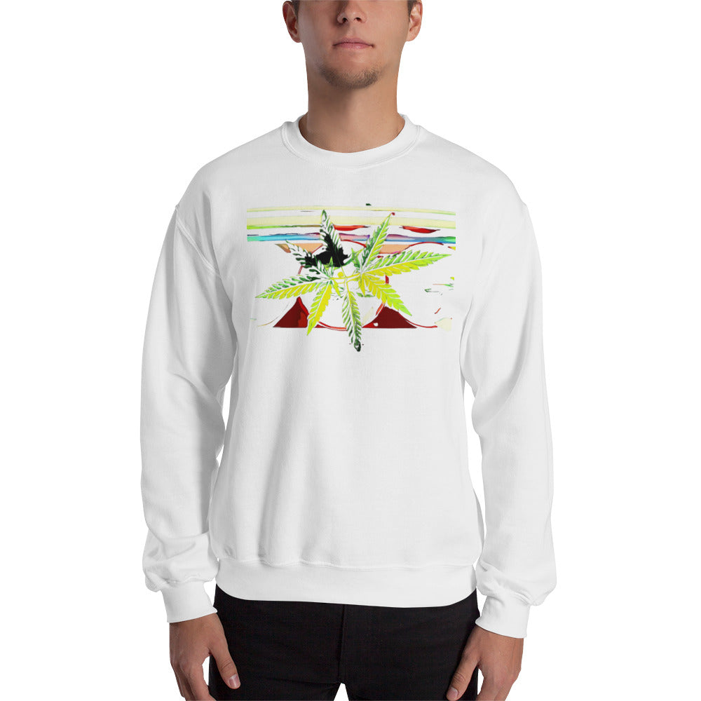 Stripey Cannabis Plant Unisex Sweatshirt