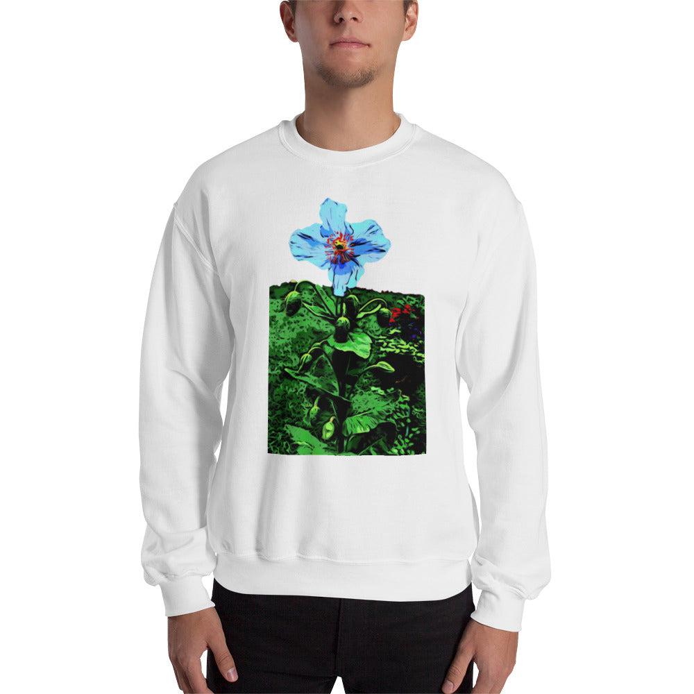 Blue Poppy Flower Unisex Sweatshirt