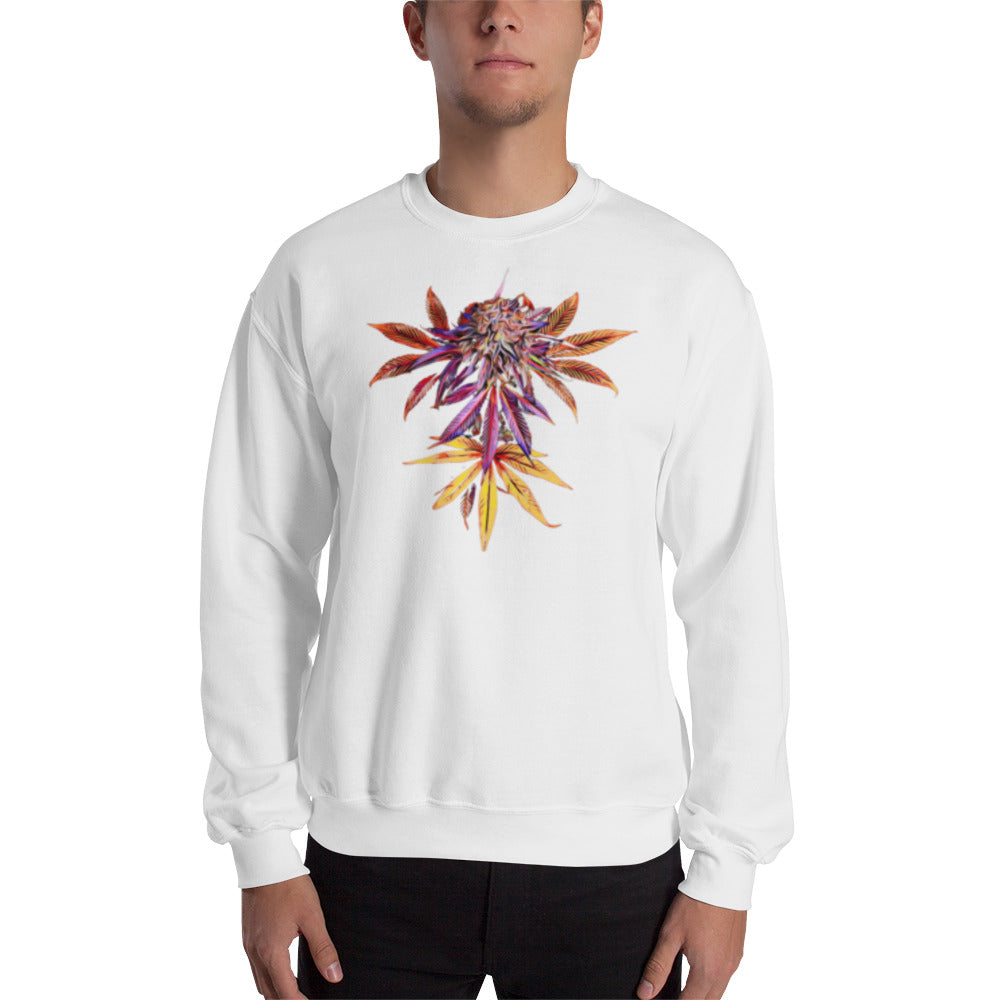Faded Rainbow Cannabis Flower Unisex Sweatshirt