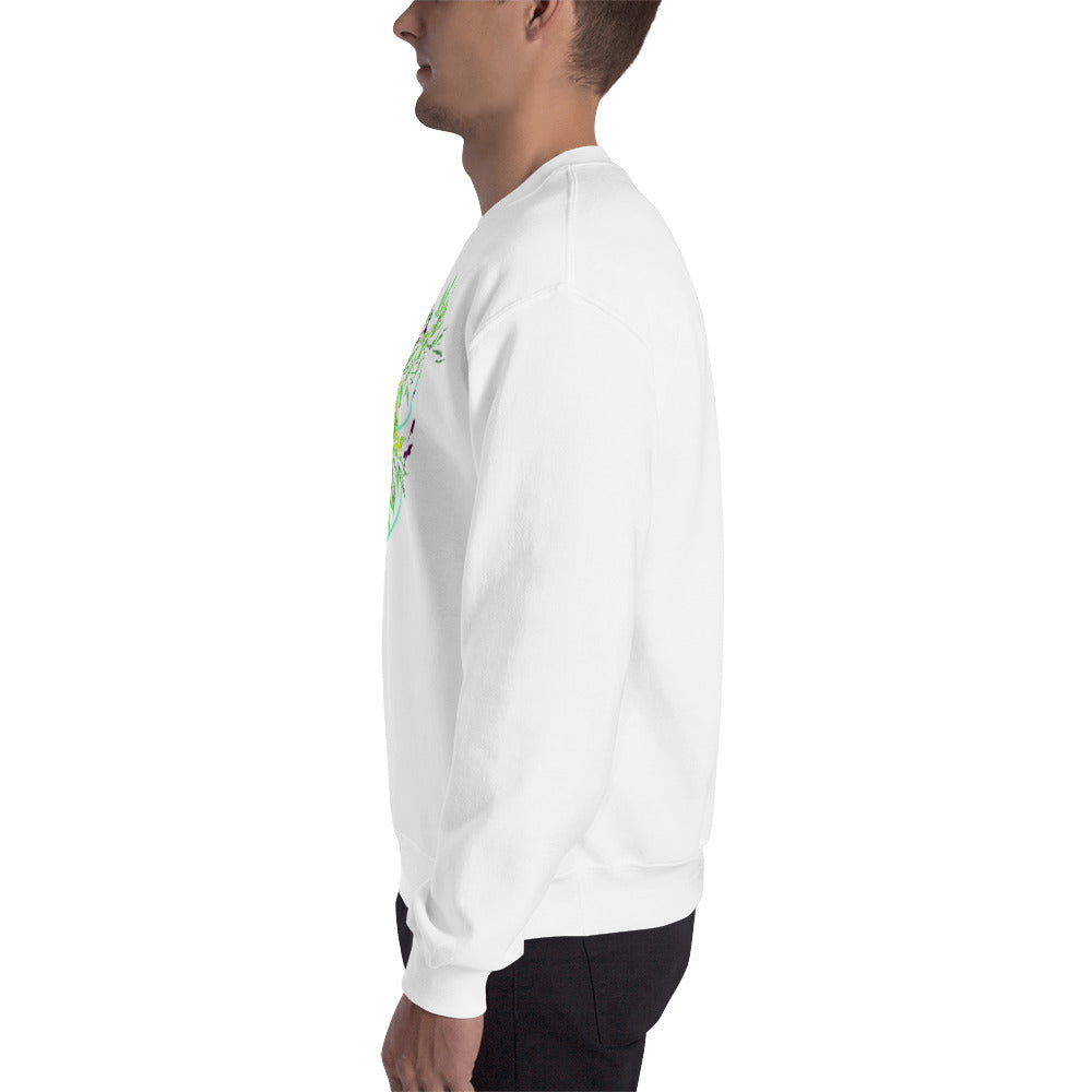 3 Blue Cannabis Pot Plants Unisex Sweatshirt