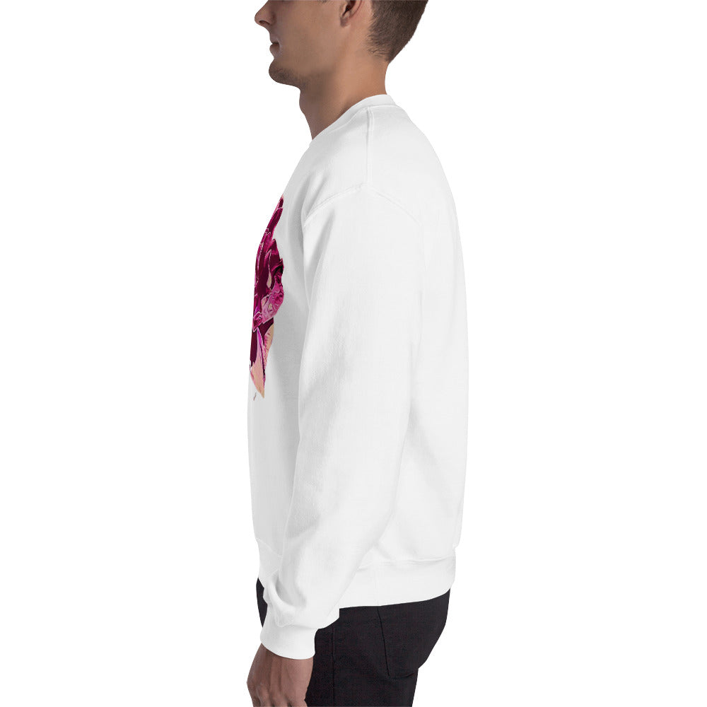 Big Pink Rose Flower Unisex Sweatshirt