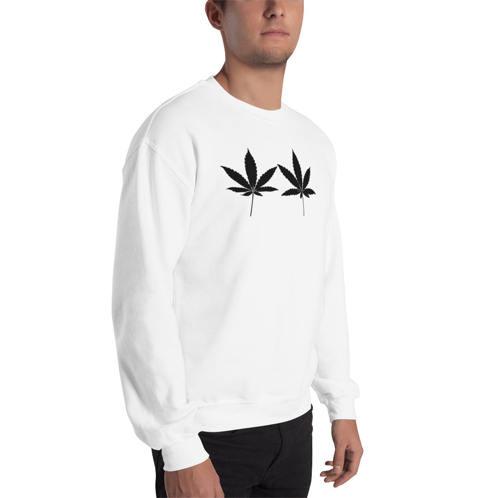 Black Cannabis Leaves Unisex Sweatshirt