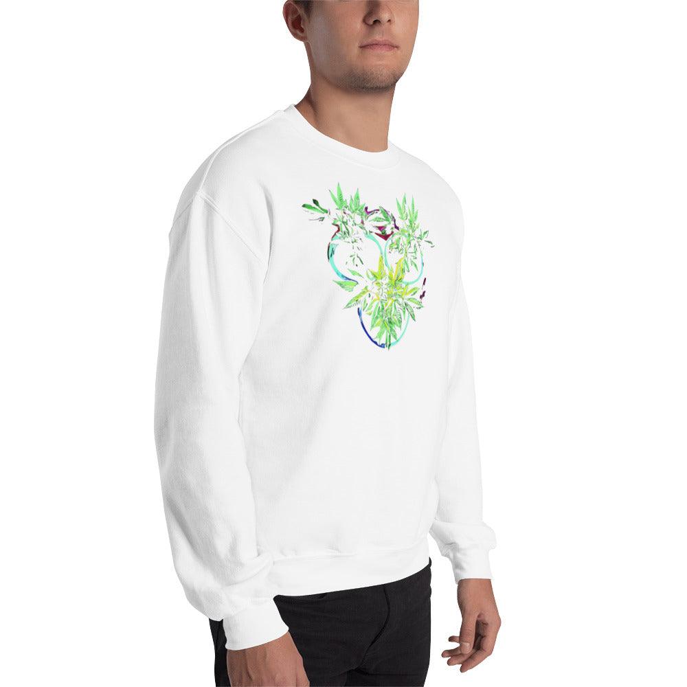 3 Blue Cannabis Pot Plants Unisex Sweatshirt