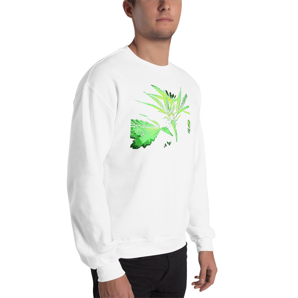 Close Up Praying Cannabis Plant Unisex Sweatshirt