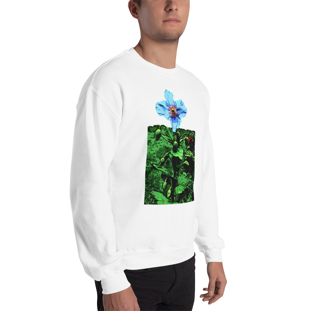Blue Poppy Flower Unisex Sweatshirt