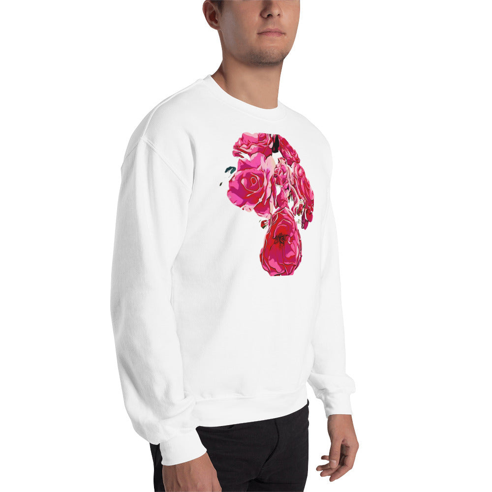 Pink Rose Flowers Unisex Sweatshirt