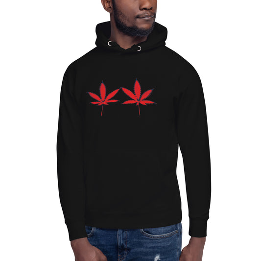 Red Cannabis Leaf Unisex Hoodie