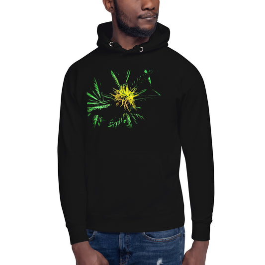 Yellow Flowering Cannabis Plant Unisex Hoodie